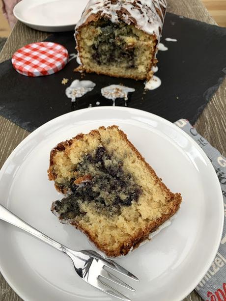 Creamed Sweetcorn and Blueberry Loaf Cake with Zingy Lime Icing​