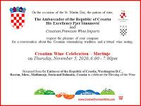 Celebrate Martinje Virtually at the Croatian Embassy