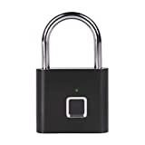 Fingerprint Padlock, One Touch Open Gym Lock for Locker, Sports, School & Employee Locker, Suitcase (No App, No Bluetooth & No Breaking into Troubled)