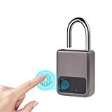 Fingerprint Padlock,Smart Keyless Security Locker Lock Fingerprint Lock Anti-Theft USB Charge IP65 Waterproof Padlock for Door,Safe,Bike,Gym Locker,Luggage Suitcase,School Locker by Tiffane