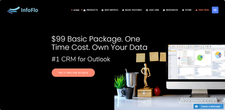 InfoFlo CRM homepage