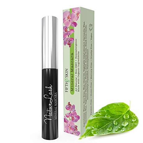 Fifth & Skin NATURLASH Natural Mascara (BLACK) - Hypoallergenic Mascara for Sensitive Eyes – Vegan & Cruelty Free Mascara – Gluten Free - Paraben Free - Nourish, Lengthen & Thicken