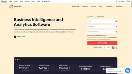 zoho analytics- business intelligence software