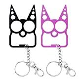 2 Pack Bottle Opener Keychain with Key Ring, Key Chain Women for Car Keys Gift, No Touch Cat Keychain Fashion Design Bag Charm Pendant