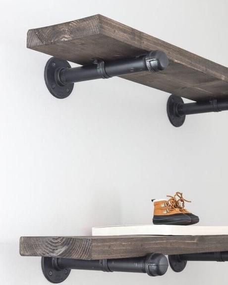Industrial Pipe Wall Shelving Ideas