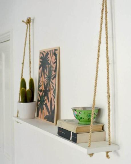 Hanging Wall Shelving Ideas with Ropes Ideas