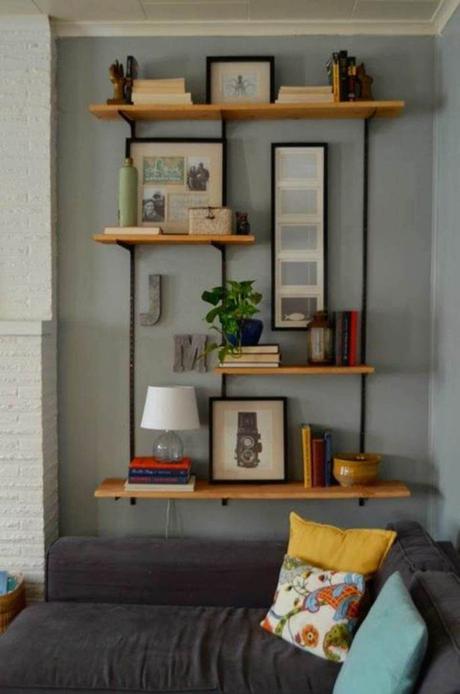Full Modern Wall Shelving Ideas for Living Room