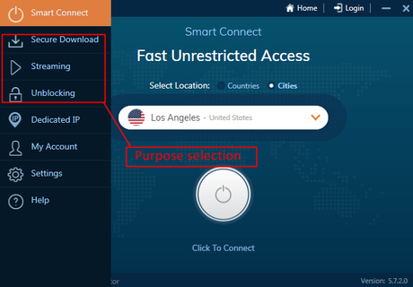 Ivacy VPN Interface