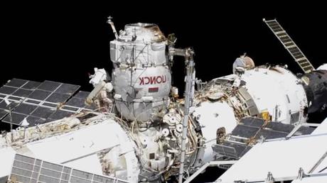 Spacewalking astronauts prep for 2021 arrival of Russian lab