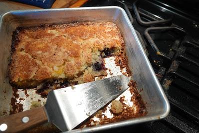 Josie Helps Make Blueberry Mango Buckle and Thee Is a Bulldozer Hand