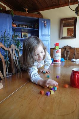 Josie Helps Make Blueberry Mango Buckle and Thee Is a Bulldozer Hand