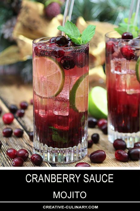 Cranberry Sauce Mojito Cocktail