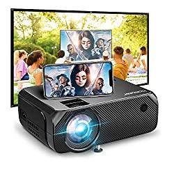 Image: Wi-Fi Mini Projector, Bomaker Portable Phone Projector for Outdoor Movies, 6000Lux, Full HD Outdoor Movie Projector, Wireless Mirroring, for iPhone /Android /Laptops /PCs /Windows /DVD Player /TV Stick | Visit the BOMAKER Store