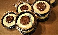 Image: Round mini baking pans mold cheesecake container with clear dome lid plus mini spoons - 25 sets | Brand: Decony