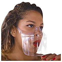 Image: Durable Transparent Face_mask for Adults, Clear Face_Cover Anti-Fog Plastic Face_Shields All-Round Protection Mouth_Cover Washable Breathable Visible Expression for Eating Drinking Talking | Brand: Larsell