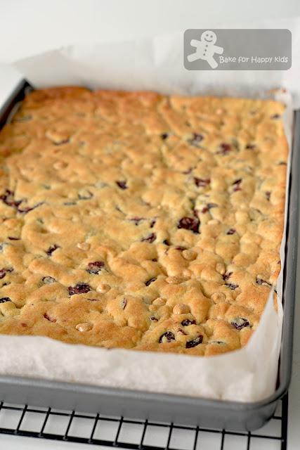 quick easy white chocolate dried cranberry cookie slices