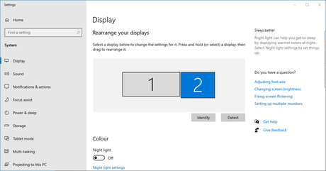 Duet Display PC Display Settings