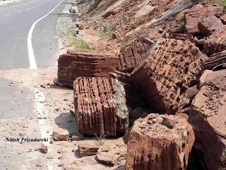 Danger in the hills of Ranchi district in Jharkhand State of India.