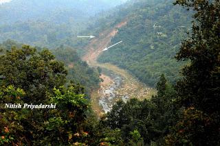 Danger in the hills of Ranchi district in Jharkhand State of India.