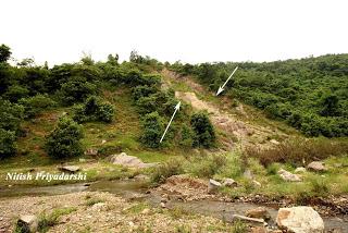 Danger in the hills of Ranchi district in Jharkhand State of India.