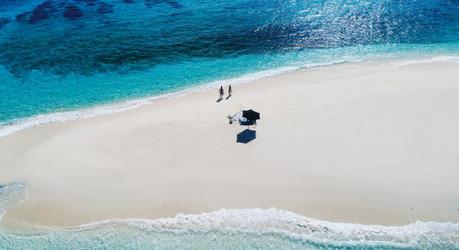 Fiji - people walking on a beach
