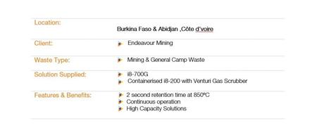 Inciner8 Supply Waste Solutions to Mining Camps in Western and Central Africa. Inciner8 Supply Waste Solutions to Mining Camps in Western and Central Africa.