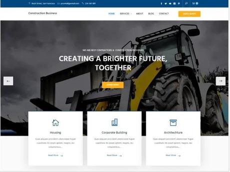 Construction Landing Page WordPress Themes