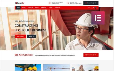 Construction Landing Page WordPress Themes