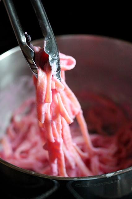 vegan Beet Fettuccine from Chloe Flavor