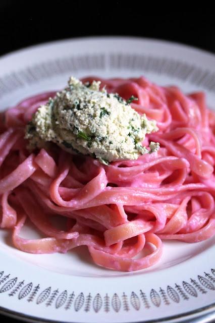 vegan Beet Fettuccine from Chloe Flavor