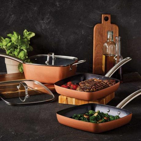 Best Copper Frying Pans Reviewed: from budget to top of the line Best Budget Square Frying Pan Set: Copper Chef Square Stack-able