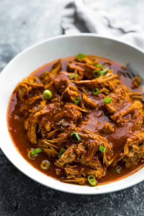 Healthier Instant Pot Pulled Pork Recipe healthier instant pot pulled pork in a bowl