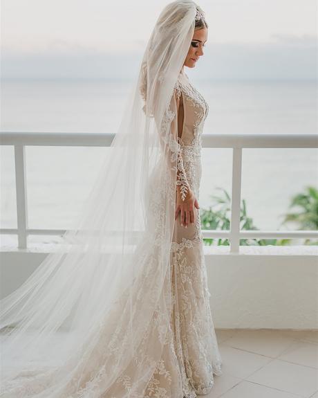 real wedding galia lahav wedding dress fit and flare lace