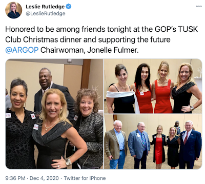 As Arkansas Governor and Med School Chancellor Warn We Are at a Critical Point, Arkansas Attorney General Rutledge Tweets Photos of Maskless Gathering