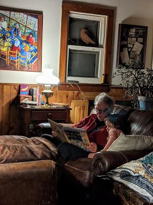 Reading to Josie