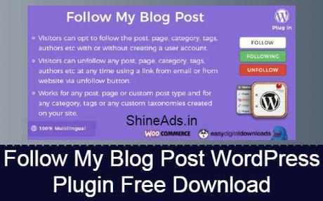 Follow My Blog Post WordPress Plugin Free Download