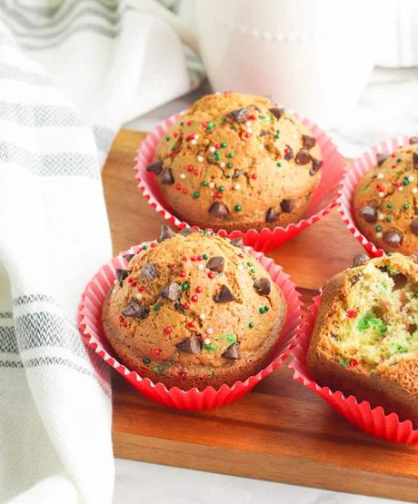 Christmas Muffins with Chocolate Chips