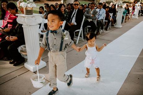 Boy and a little girl as ring bearers