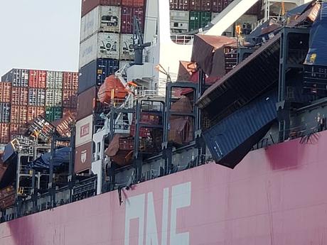 1816 containers lost over board in rough weather -  ONE Apus arrived at Port of Kobe