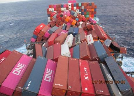 1816 containers lost over board in rough weather -  ONE Apus arrived at Port of Kobe