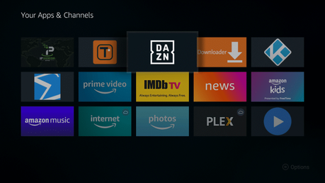 Place the DAZN app within your Apps & Channels wherever you prefer