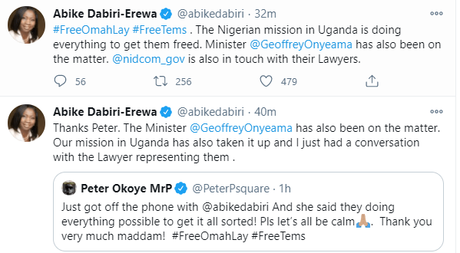 “The Nigerian mission in Uganda is doing everything to get Omah Lay and Tems free” – Abike Dabiri-Erewa