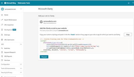 Microsoft Clarity integration with Bing Webmasters Tools
