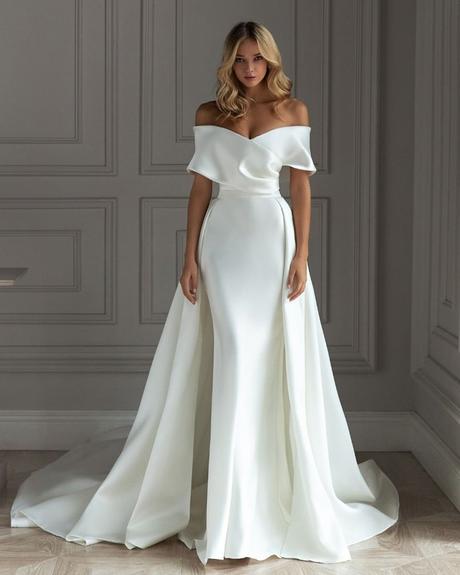 popular instagram posts 2020 wedding dresses simple sheath off the shoulder eva lender
