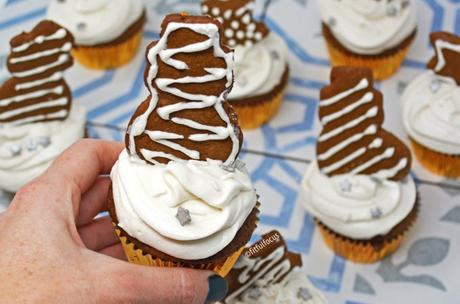 Gluten Free Gingerbread Cupcakes with Dairy Free Cream Cheese Frosting