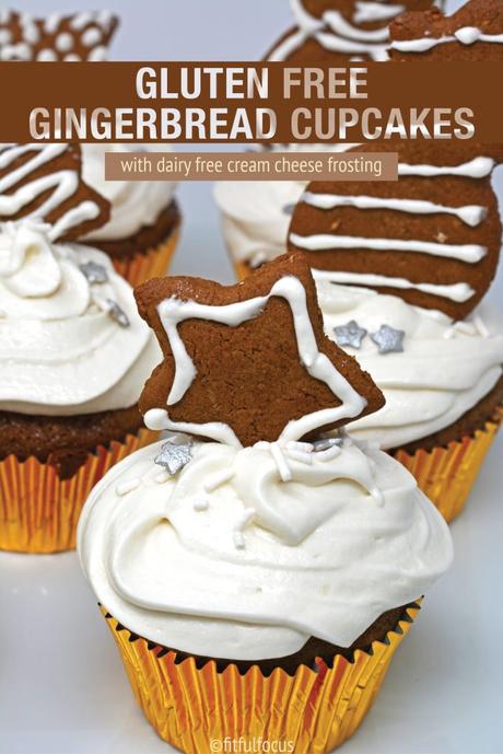 Gluten Free Gingerbread Cupcakes with Dairy Free Cream Cheese Frosting