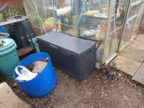 Day 32 - How many sides does a box have? and sorting out the compost bins.