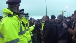 Tensions high in Dover as stranded drivers seen shouting at police