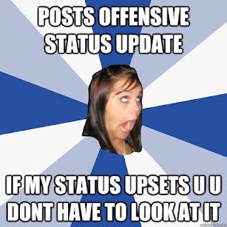 What is your opinion on angry and offensive Facebook status messages?