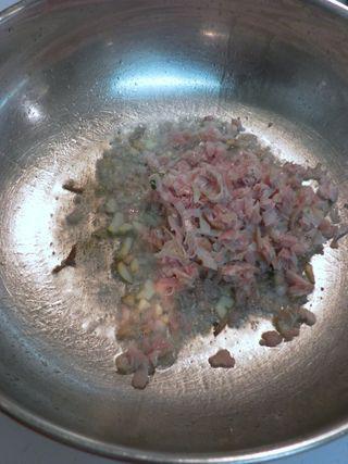 Erbazzone -Saute garlic & pancetta